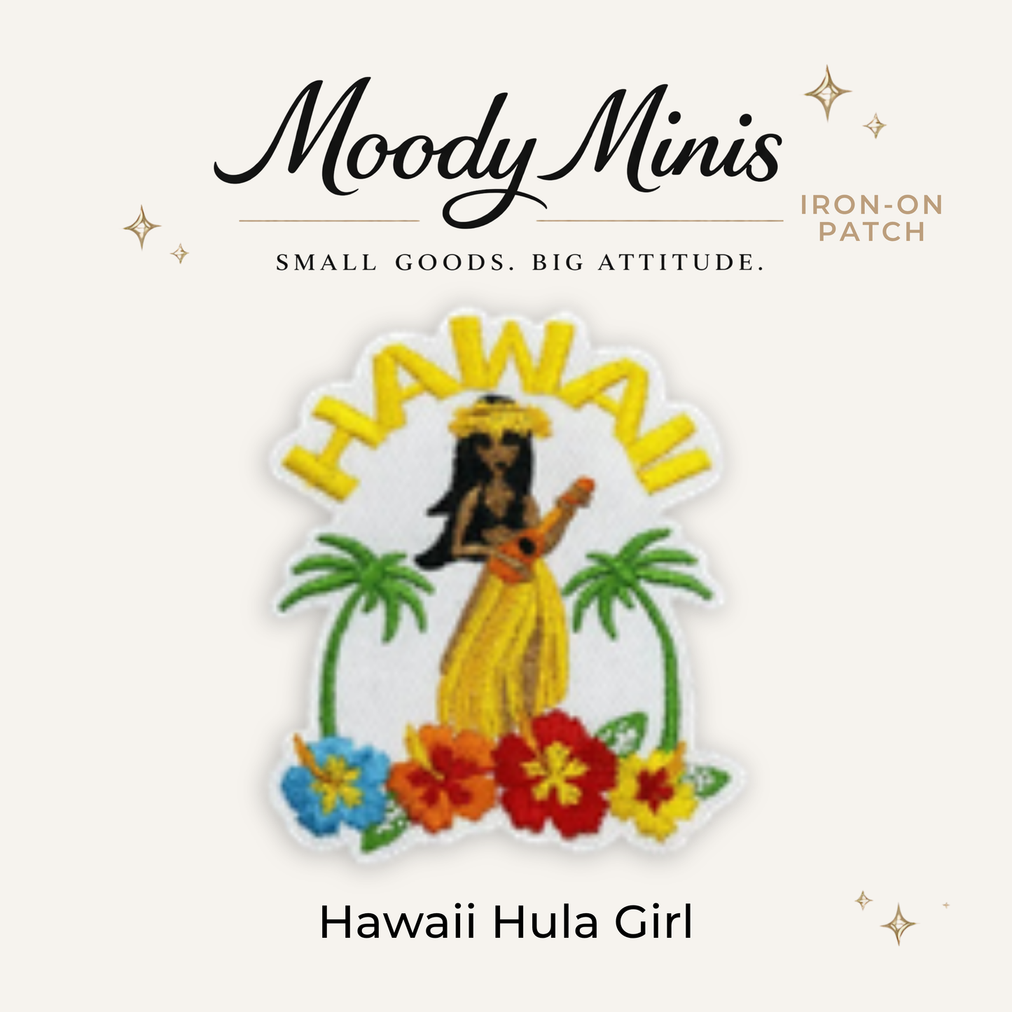 Hawaii Hula Girl Embroidered Patch- RTS
