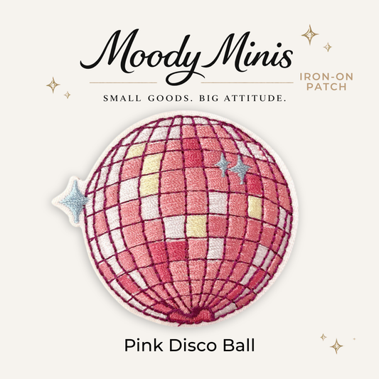 Pink Disco Ball Embroidered Patch- RTS