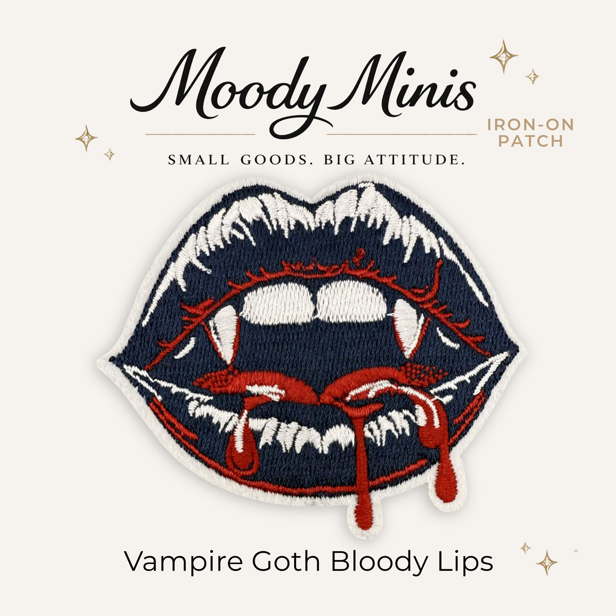 Vampire Goth Bloody Lips Embroidered Patch