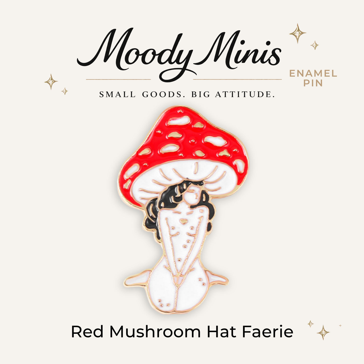 Red Mushroom Hat Faerie Enamel Pin