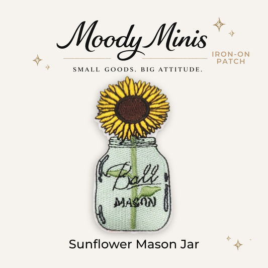Sunflower Mason Jar Embroidered Patch