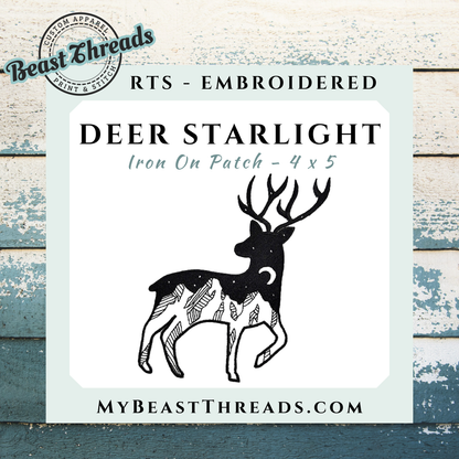 Deer Starlight Embroidered Patch- RTS