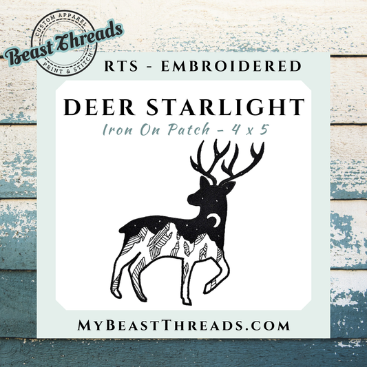 Deer Starlight Embroidered Patch- RTS