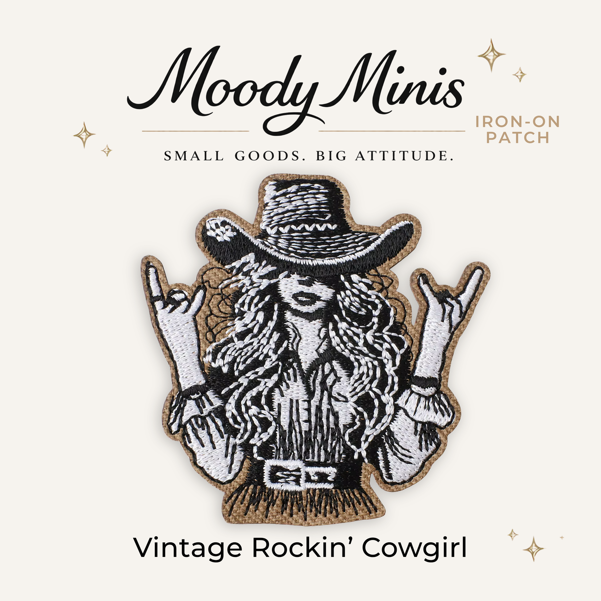 Vintage Rockin' Cowgirl Embroidered Patch