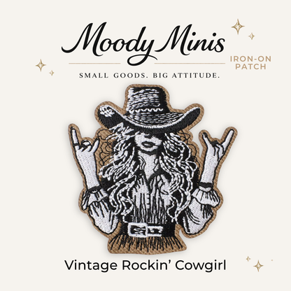 Vintage Rockin' Cowgirl Embroidered Patch