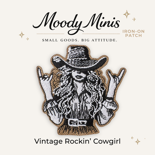 Vintage Rockin' Cowgirl Embroidered Patch
