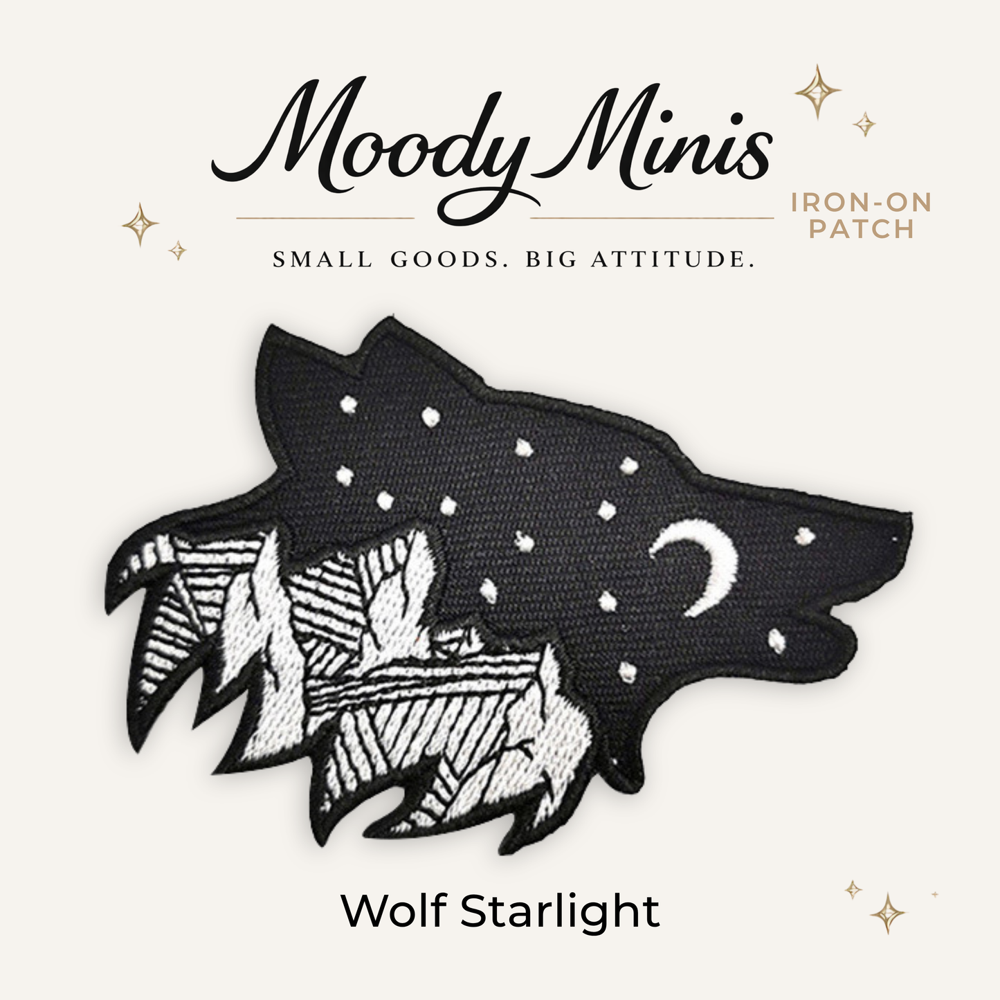 Wolf Starlight Embroidered Patch- RTS