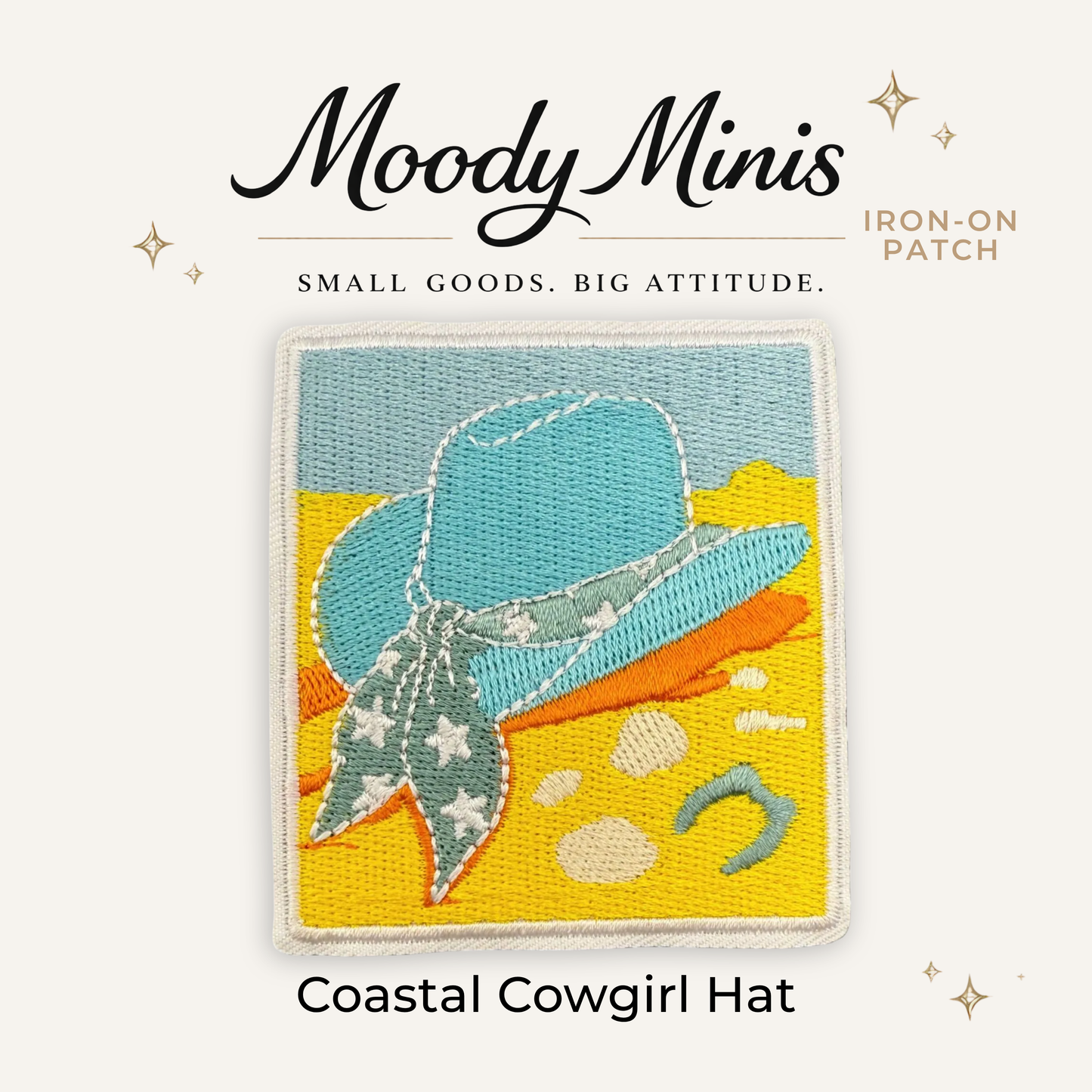Coastal Cowgirl Hat Embroidered Patch