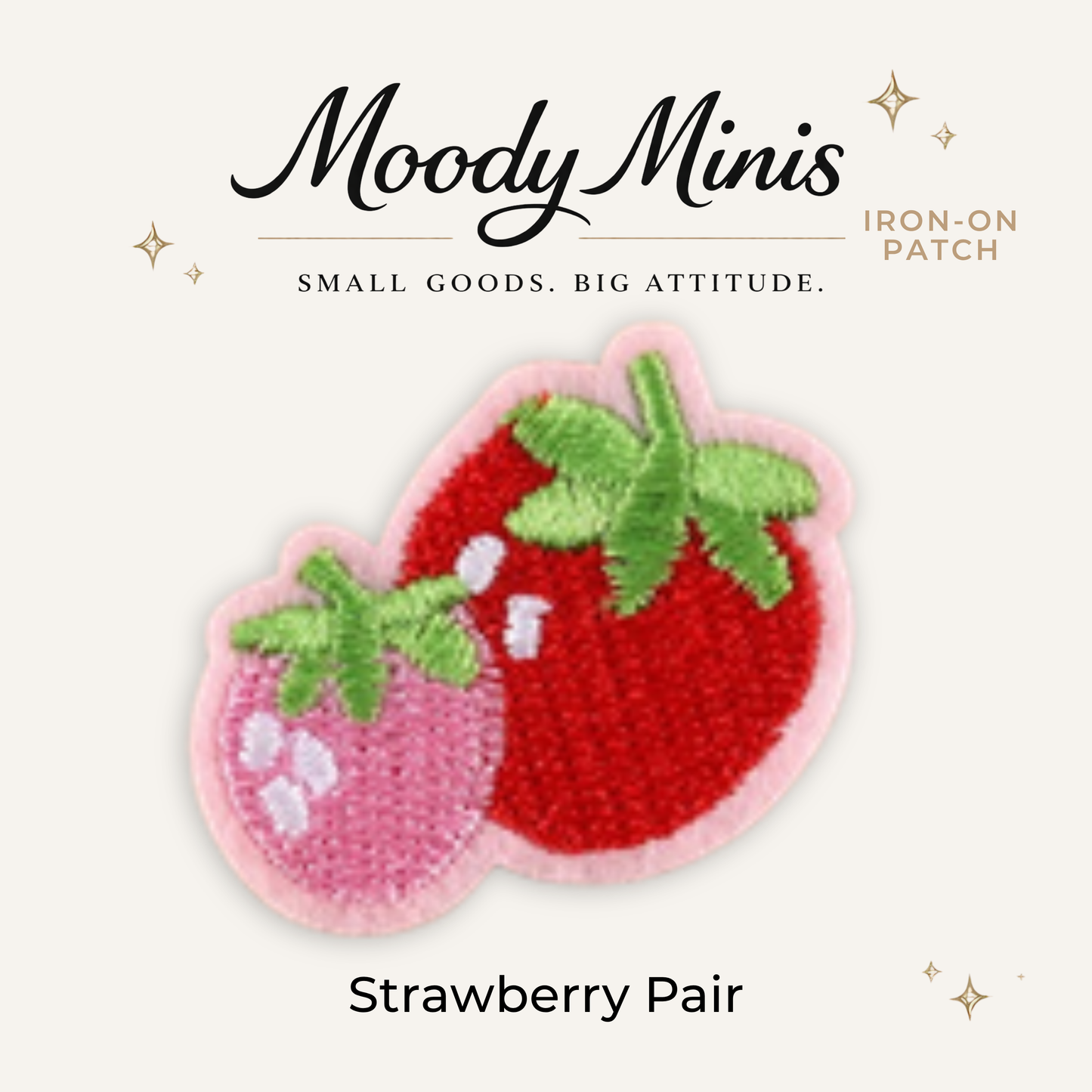Strawberry Pair Embroidered Patch- RTS