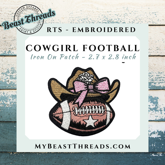 Cowgirl Football Embroidered Patch