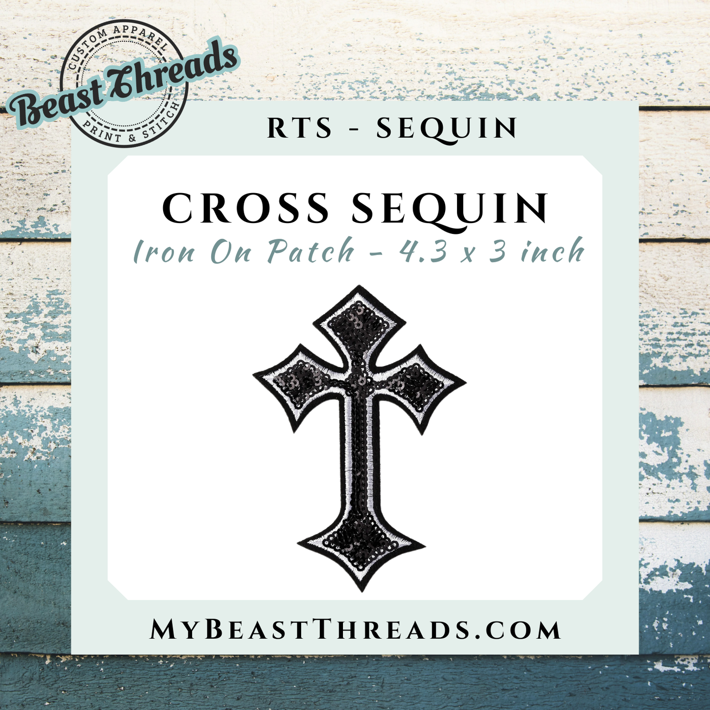 Cross Sequin Patch- RTS