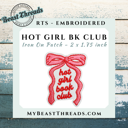 Hot Girl Book Club Embroidered Patch- RTS