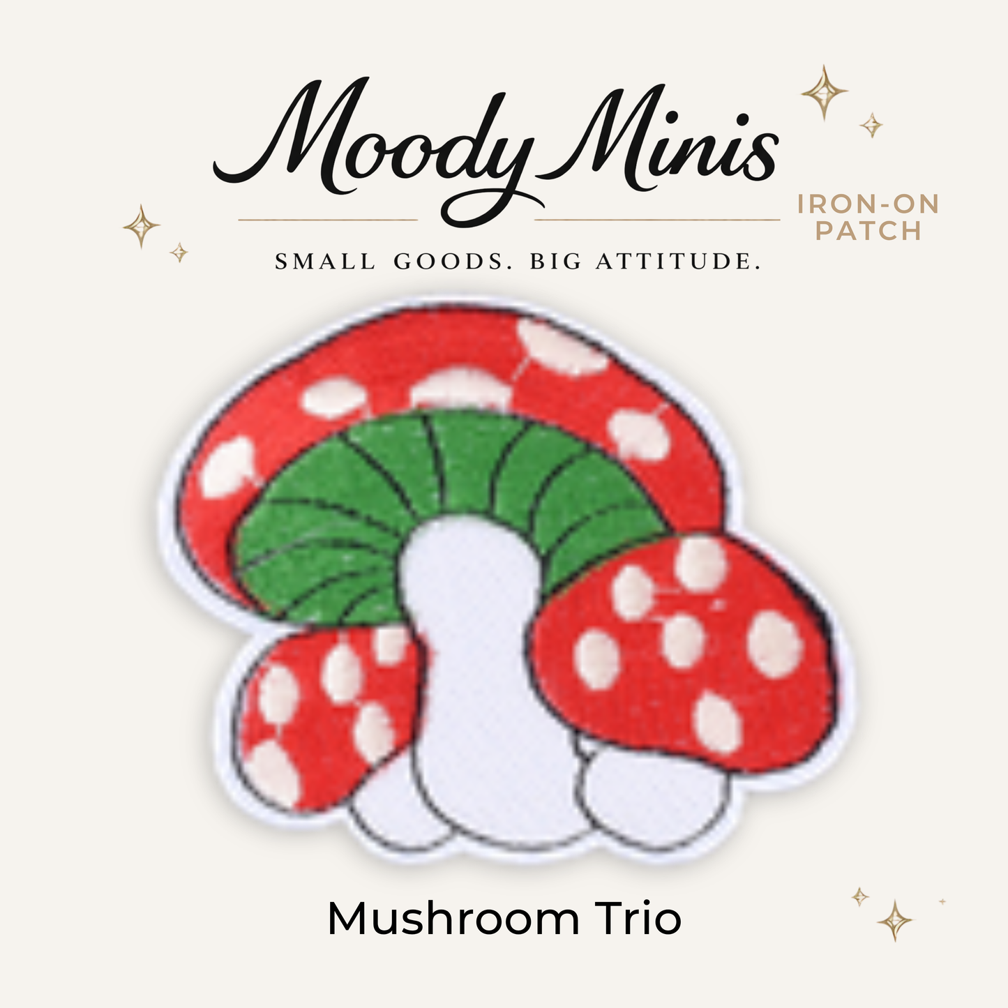 Mushroom Trio Embroidered Patch- RTS