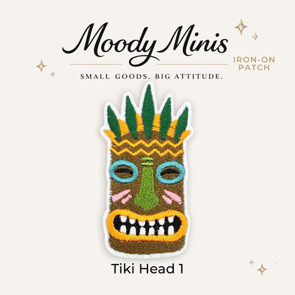 Tiki Head Mask 1 Embroidered Patch
