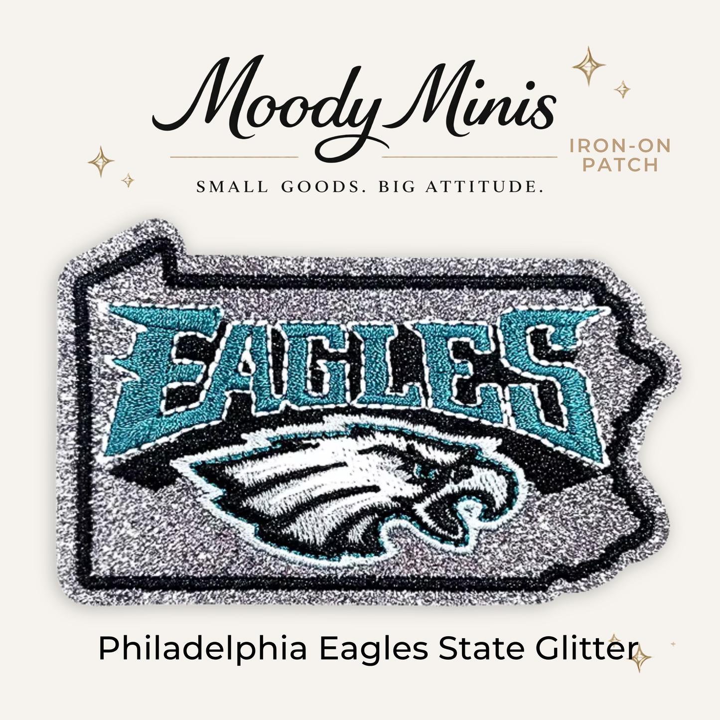 Philadelphia Eagles State Glitter Embroidered Patch