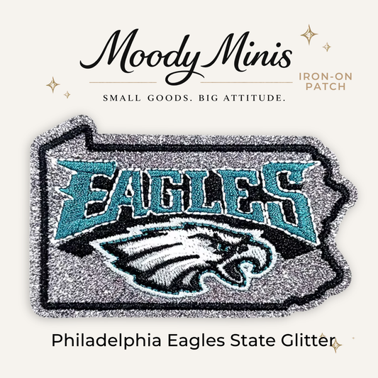 Philadelphia Eagles State Glitter Embroidered Patch