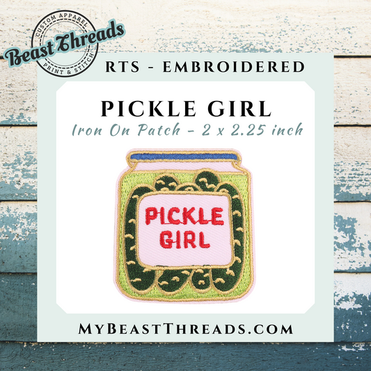 Pickle Girl Embroidered Patch- RTS