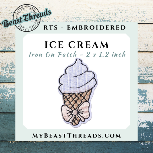 Ice Cream Embroidered Patch - RTS