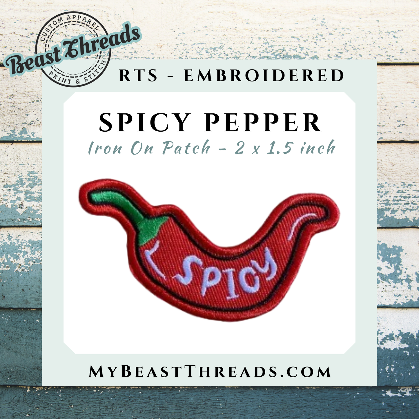 Spicy Pepper Embroidered Patch- RTS