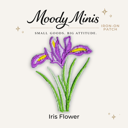 Iris Flower Embroidered Patch