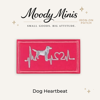 Dog Heartbeat Embroidered Patch