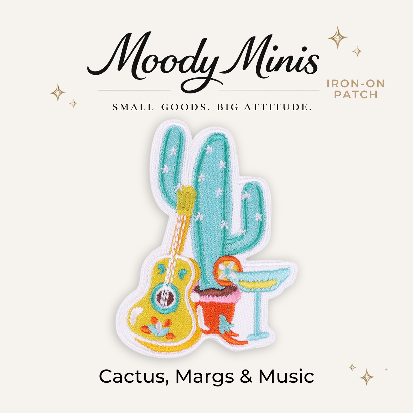 Cactus, Margs & Music Embroidered Patch