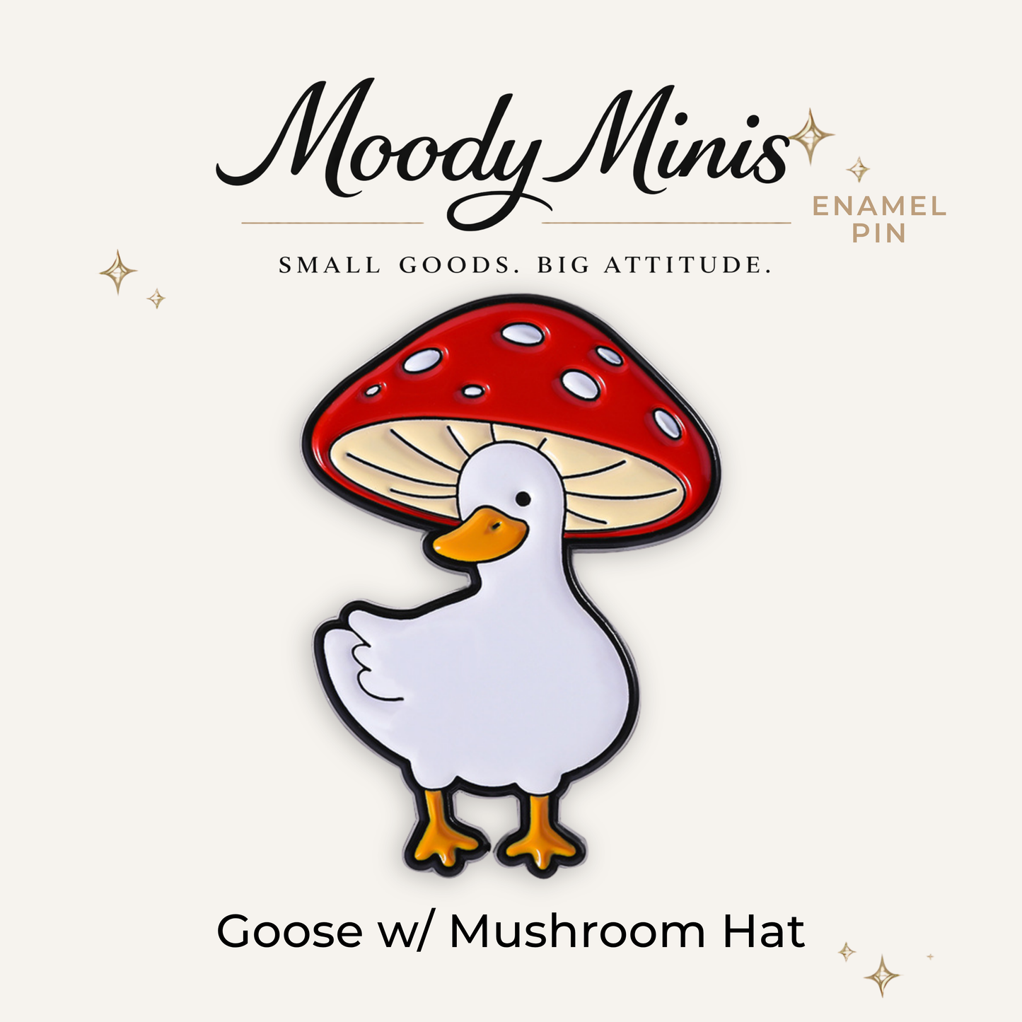 Goose Mushroom Hat Enamel Pin