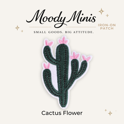 Cactus Flower Embroidered Patch- RTS