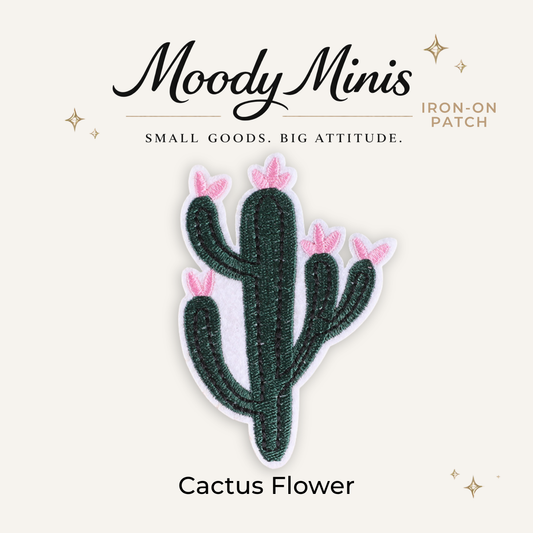 Cactus Flower Embroidered Patch- RTS
