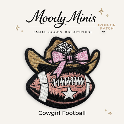 Cowgirl Football Embroidered Patch