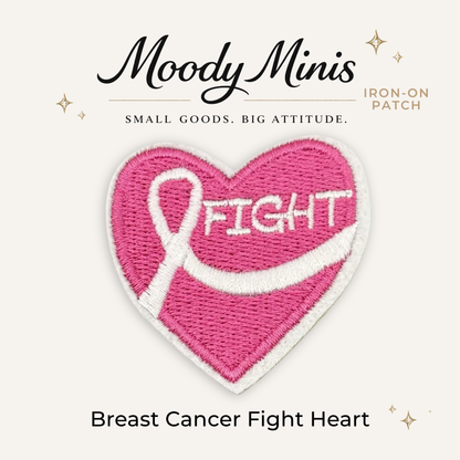 Breast Cancer Fight Heart Embroidered Patch