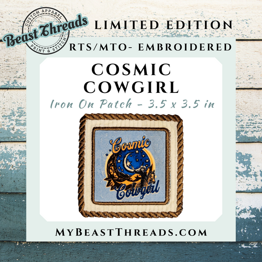 Cosmic Cowgirl Embroidered Patch - RTS/MTO