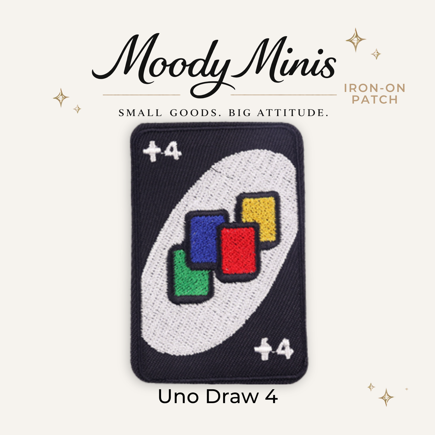 Draw 4 Embroidered Patch - RTS