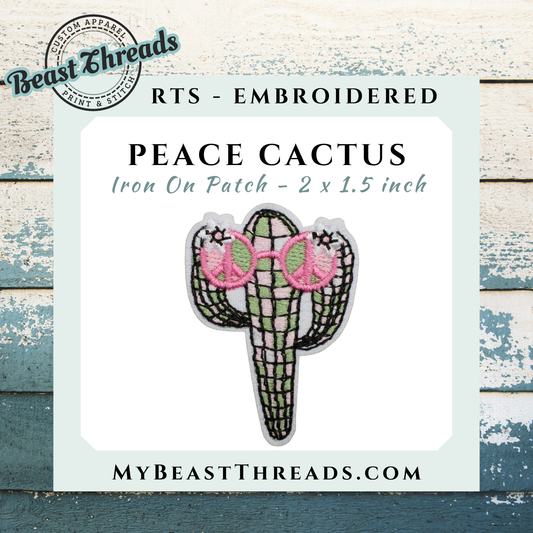 Peace Cactus Embroidered Patch- RTS