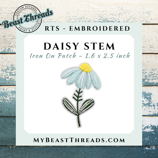 Daisy Stem Embroidered Patch- RTS