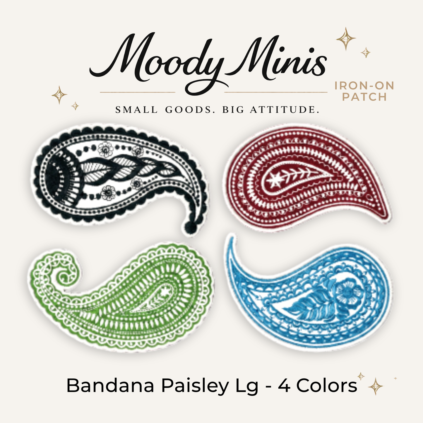 Bandana Paisely 4 Color Options Embroidered Patch