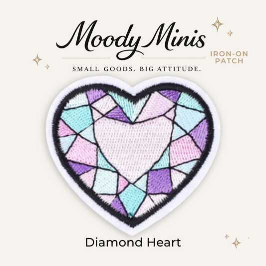 Heart Diamond Embroidered Patch- RTS