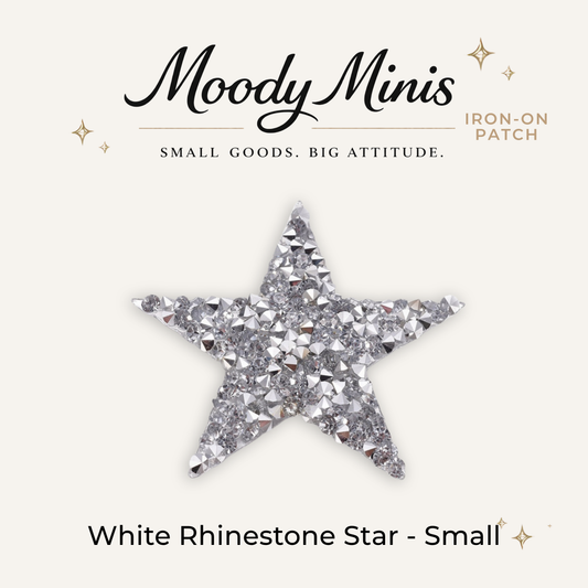 White Star Small Rhinestone Patch- RTS