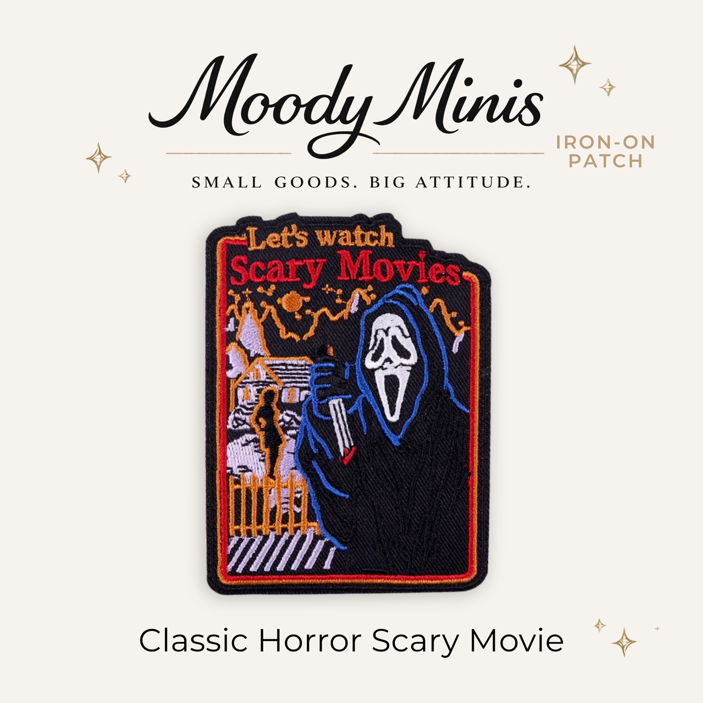 Classic Horror Scary Movie Embroidered Patch