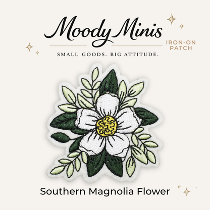 Southern Magnolia Flower Embroidered Patch