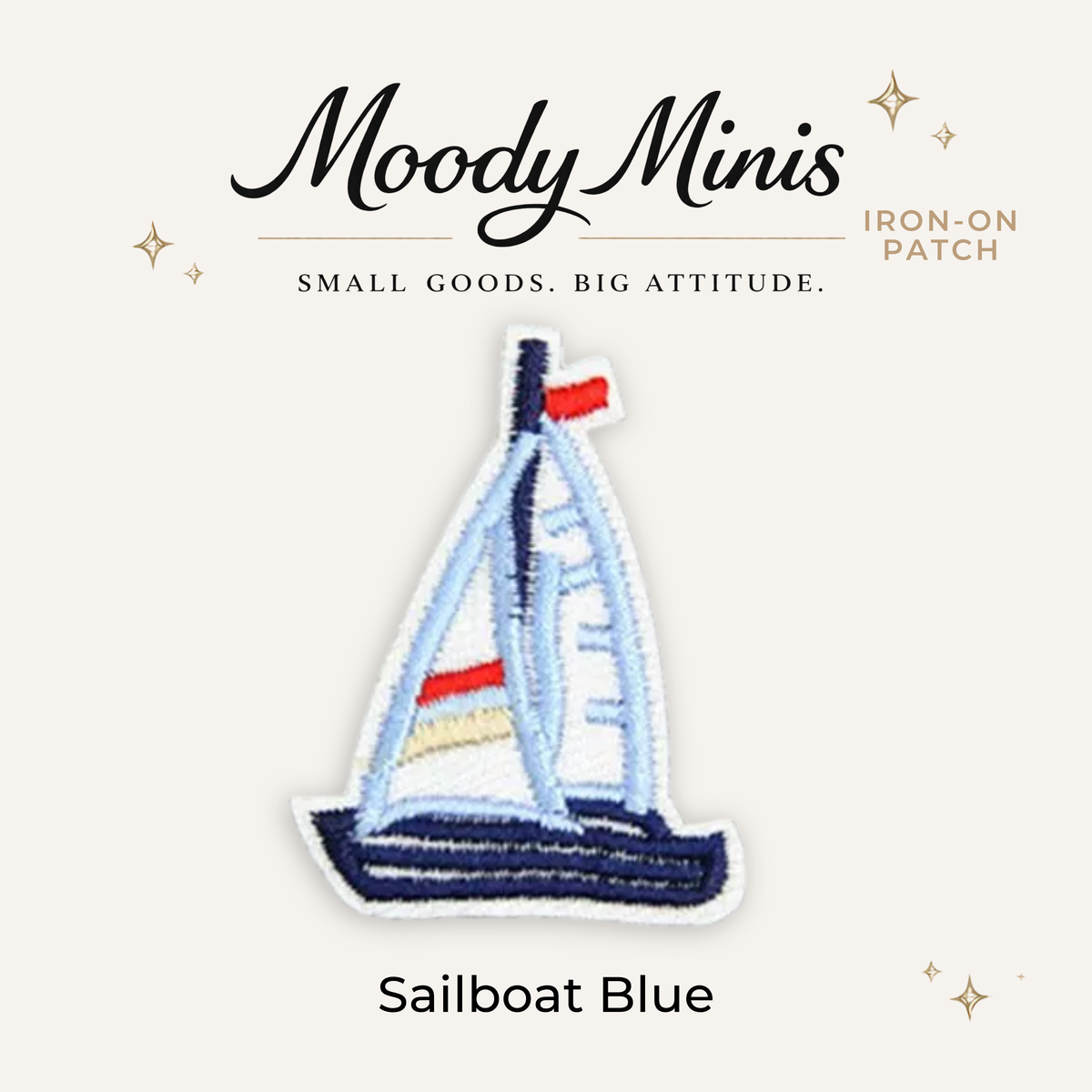Sailboat Blue Embroidered Patch