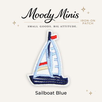 Sailboat Blue Embroidered Patch