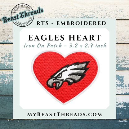 Eagles Heart Embroidered Patch- RTS