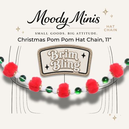Christmas Pom Pom - 11 Inch Hat Chain