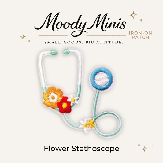 Flower Stethoscope Embroidered Patch
