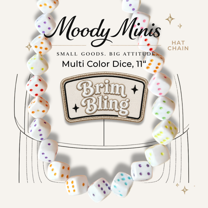 Multi Color Dice - 11 Inch Hat Chain