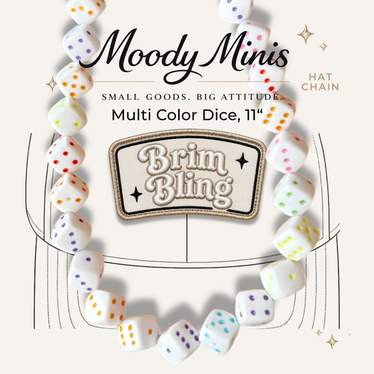 Multi Color Dice - 11 Inch Hat Chain