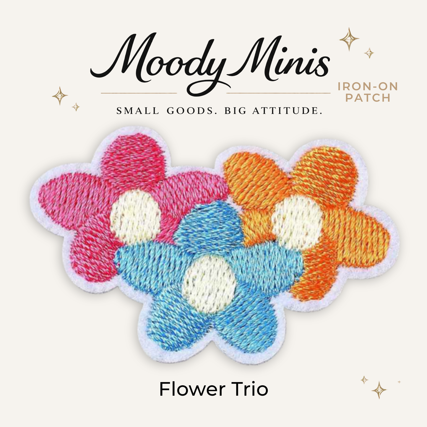 Flower Trio Embroidered Patch - RTS