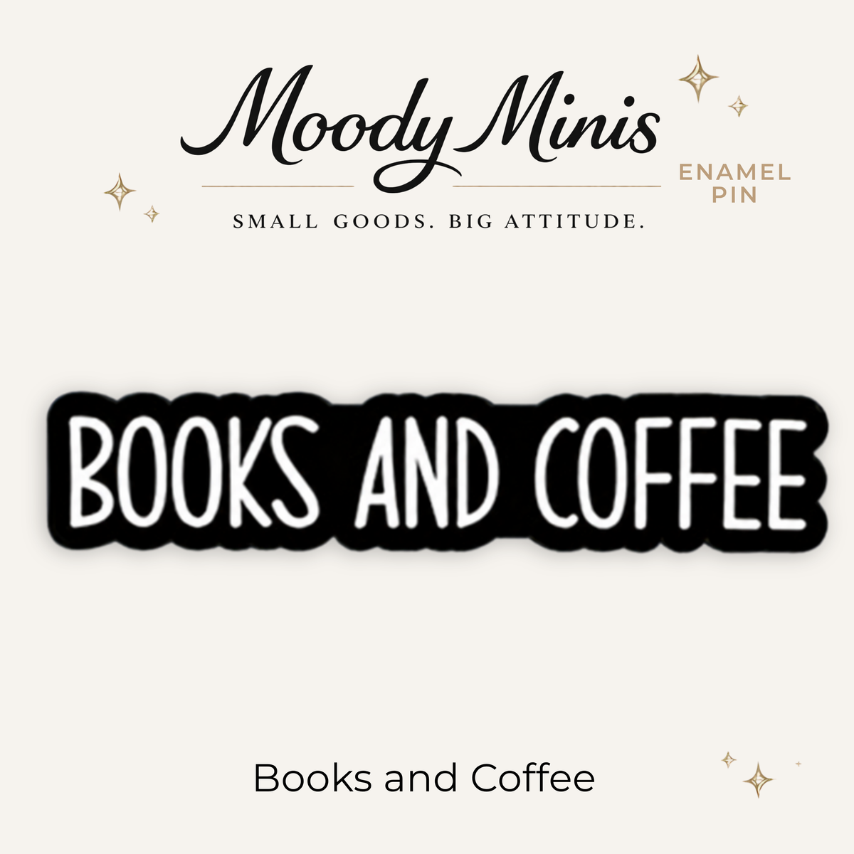 Books and Coffee Enamel Pin