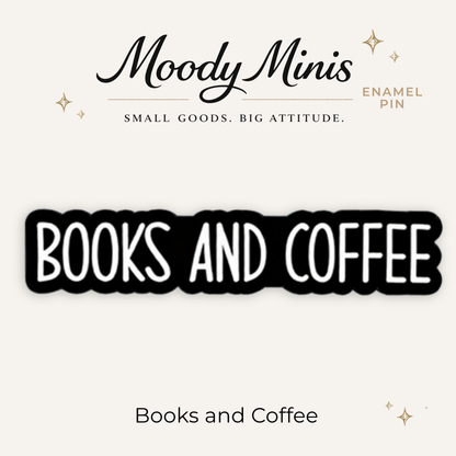 Books and Coffee Enamel Pin
